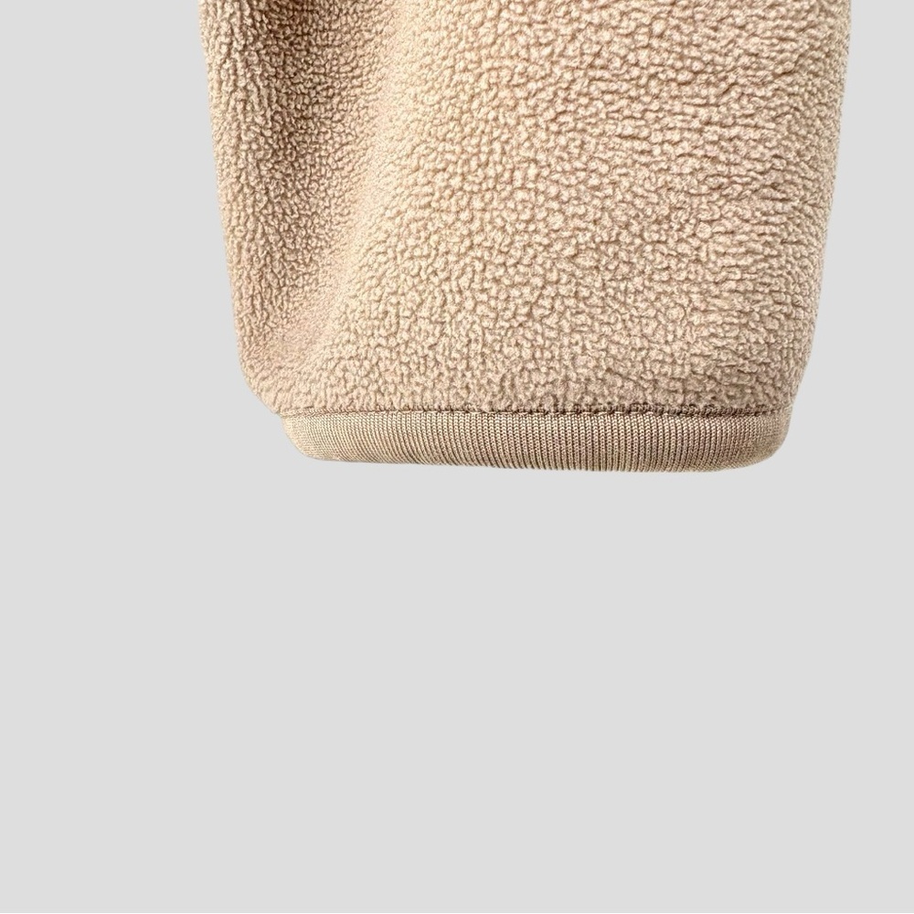 Uniqlo Sherpa Fleece Jacket Beige Full Zip 2010s Gorpcore Granola Grandpa Sleaze - Picture 5 of 10
